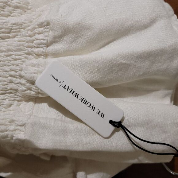 Weworewhat Smocked Romper, Linen white Size S - Picture 13 of 15